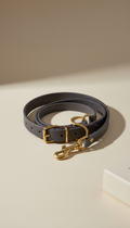 Set collar y correa cuero grafito